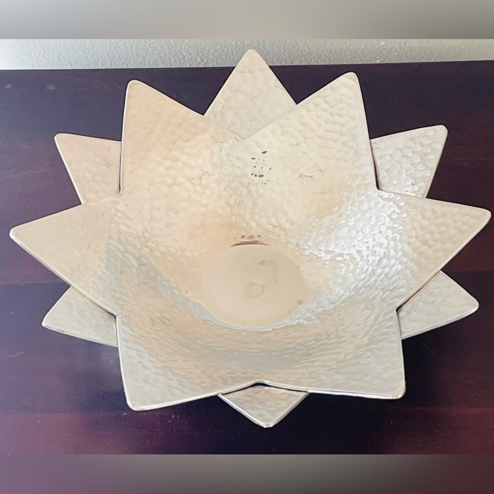 Ten Thousand Villages Star Bright Bowls Handcrafted Hammered Metal Star Shape